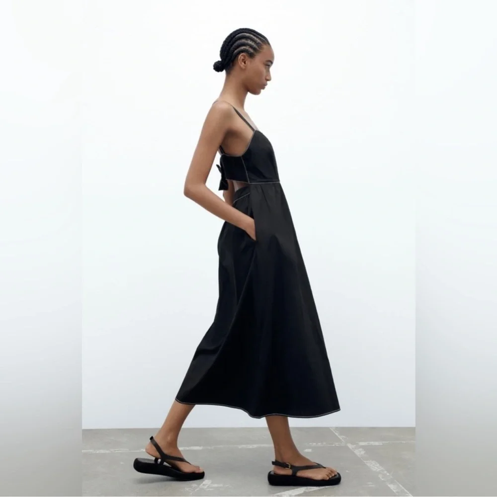 NWT Zara black point dress - Picture 3 of 10